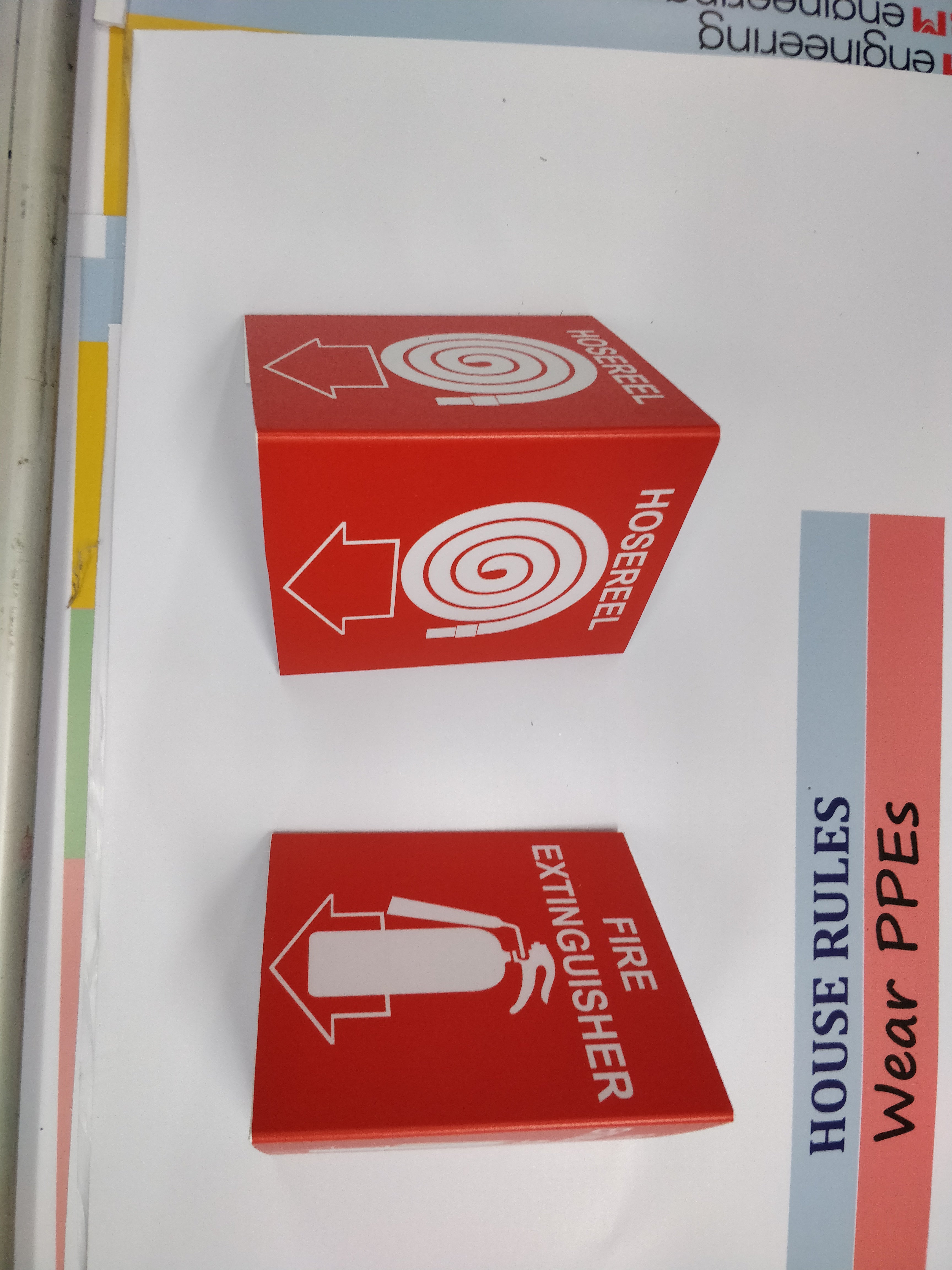 PVC FIRE HOSE TRIANGLE SIGNAGE ARROW DOWN - www.fatherland.com.sg