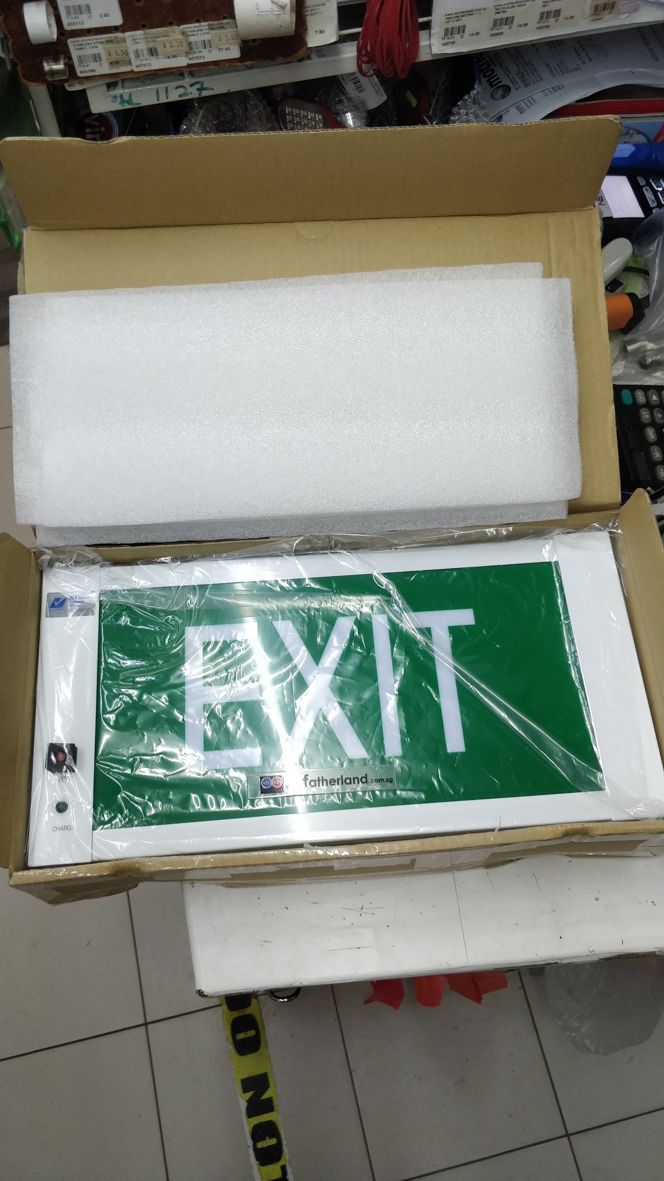 White LED Slim Box Emergency Exit Sign - www.fatherland.com.sg