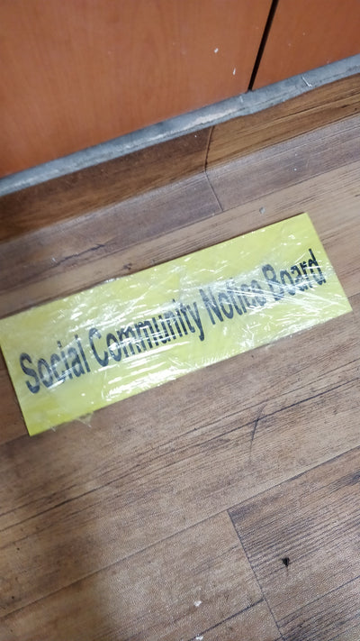 Social community notice board signage