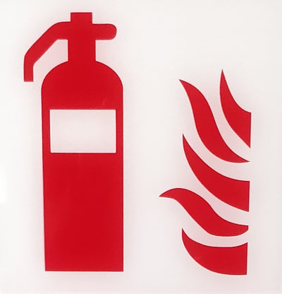 FIRE EXTINGUISHER WITH FIRE ICON SIGNAGE