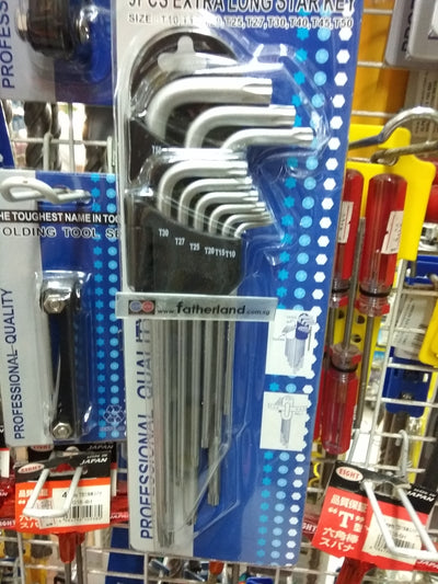 9PCS T10 - T50 EX LONG  STAR KEY WRENCH SET