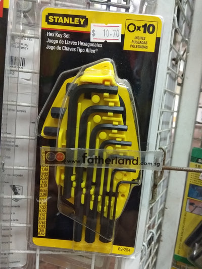 STANLEY HEX KEY SET 10PC S/ARM IMP 69-254