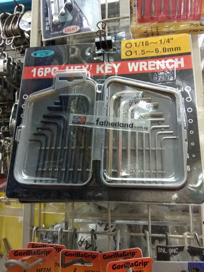 SEAPEX HEX KEY SET 16PCS (MM N INCH)