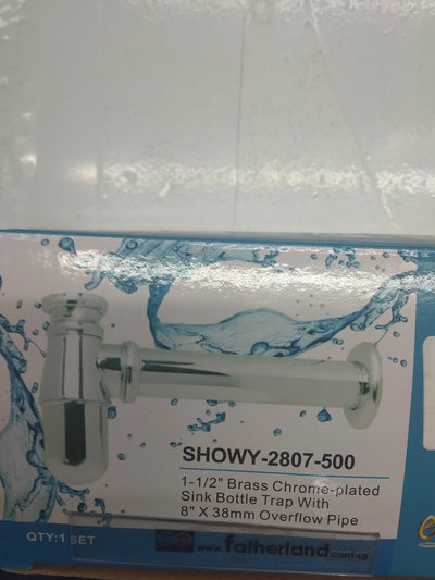 SHOWY 2807-500 8" 1-1/2" BRASS CHROME-PLATED SINK  BOTTLE TRAP