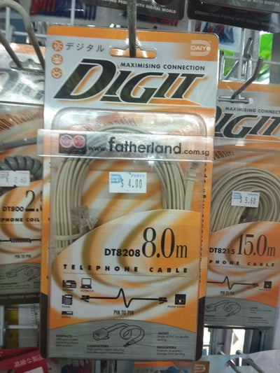 DAIYO DT8208 TELEPHONE CABLE 8METER ( PIN TO PIN )