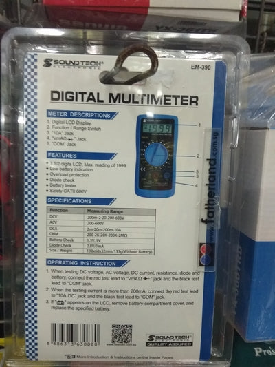 SOUNDTECH EM390 DIGITAL MULTIMETER