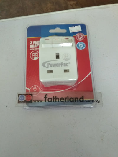 POWERPAC PP8733 3 PIN 3 WAY ADAPTER WITH SWITCH