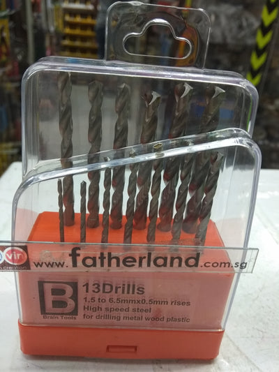 BRAIN 13PCS HSS DRILL BIT SET mm