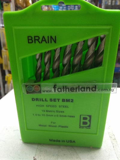 BRAIN 19PCS DRILL BITS SET 1MM - 10MM
