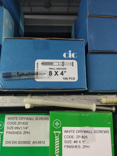 CIC 8X4 WALL ANCHOR 100PC/BOX
