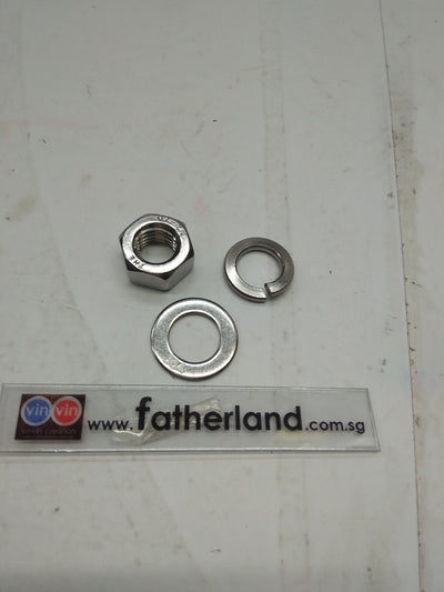 S/Steel 304  M12  ( NUT, FLAT WASHER, SPRING WASHER )  50PCS EACH PERSET