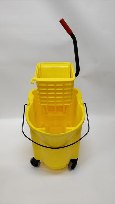 Rubbermaid 7580 WaveBrake 35qt Side Press Mop Bucket & Wringer (RCP 7580-88 YEL)