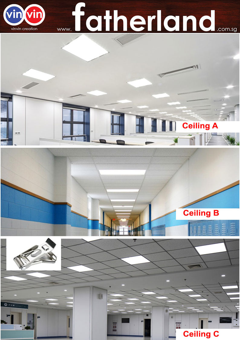 VINVIN PANEL LED CEILING LIGHT 32W 4000K - www.fatherland.com.sg