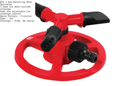 M10 6" Base 3 Arm Revolving Base Sprinkler