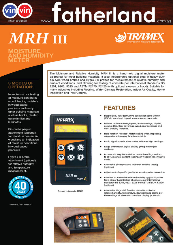 Tramex MRH III Moisture and Humidity Meter (Digital)
