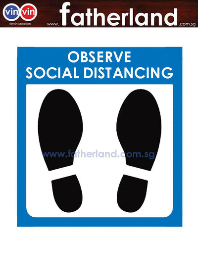 SOCIAL DISTANCING FLOOR MARKER DESIGN 2 BLUE