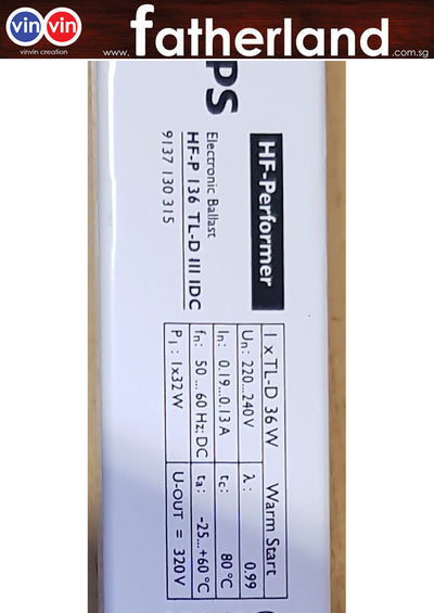 Philips HF-P 136TLD  1 x 36W Electronic ballast