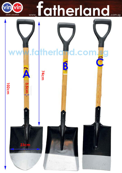 SHOVEL WITH WOODEN HANDLE