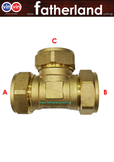 COPPER PIPE TEE COMPRESSION SERIES CXCXC