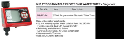 M10 WT-04 Programmable Electronic Water Timer