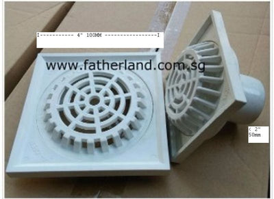 Pvc Balcony Grating 4" C/With 2" Spigot