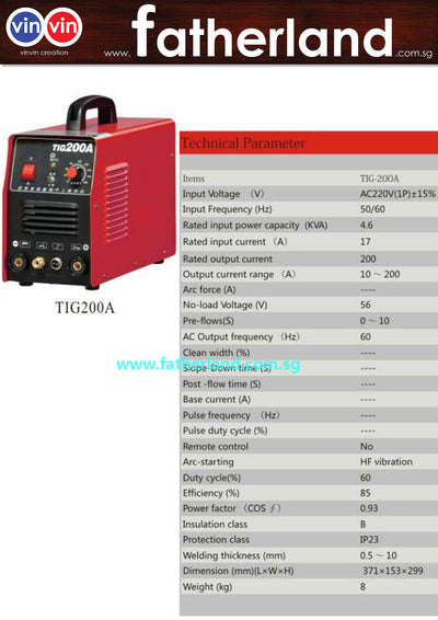 YAMA DC TIC INDUSTRIAL WELDER TIG-200A