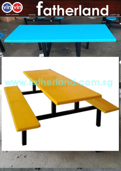 Long Bench Fibreglass Canteen Set ( Yellow Orange )