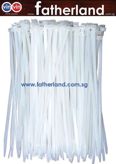 CABLE TIE 18" X 7.6MM WHITE (1PKT = 100PCS)