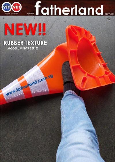 SAFETY CONE 30" RUBBER TEXTURE TYPE ( SINGLE STRIP )