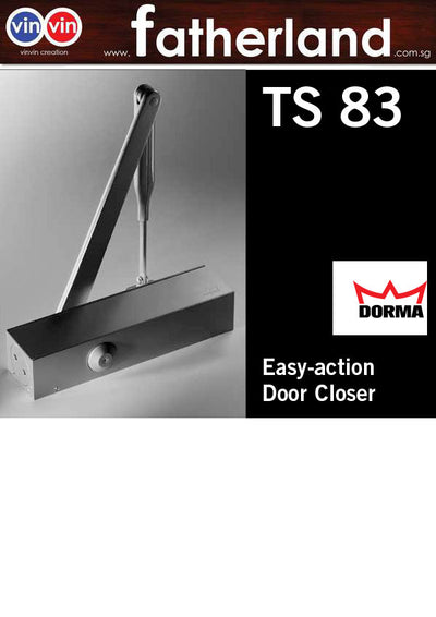 Dorma TS83 BCDC EN3-6 door closer c/w regular arm in sliver finish