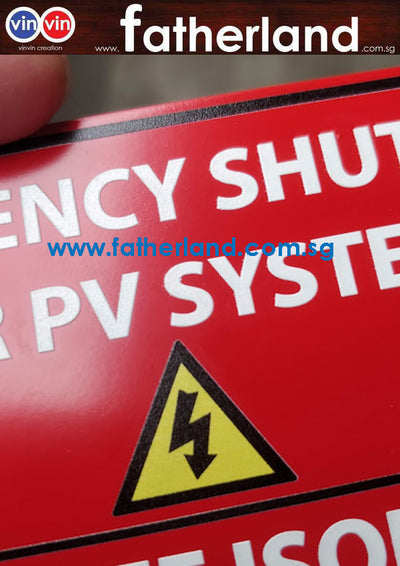 Emergency Shut Off for PV SYSTEM TURN OFF ISOLATOR ALUMINIUM PLATE UV