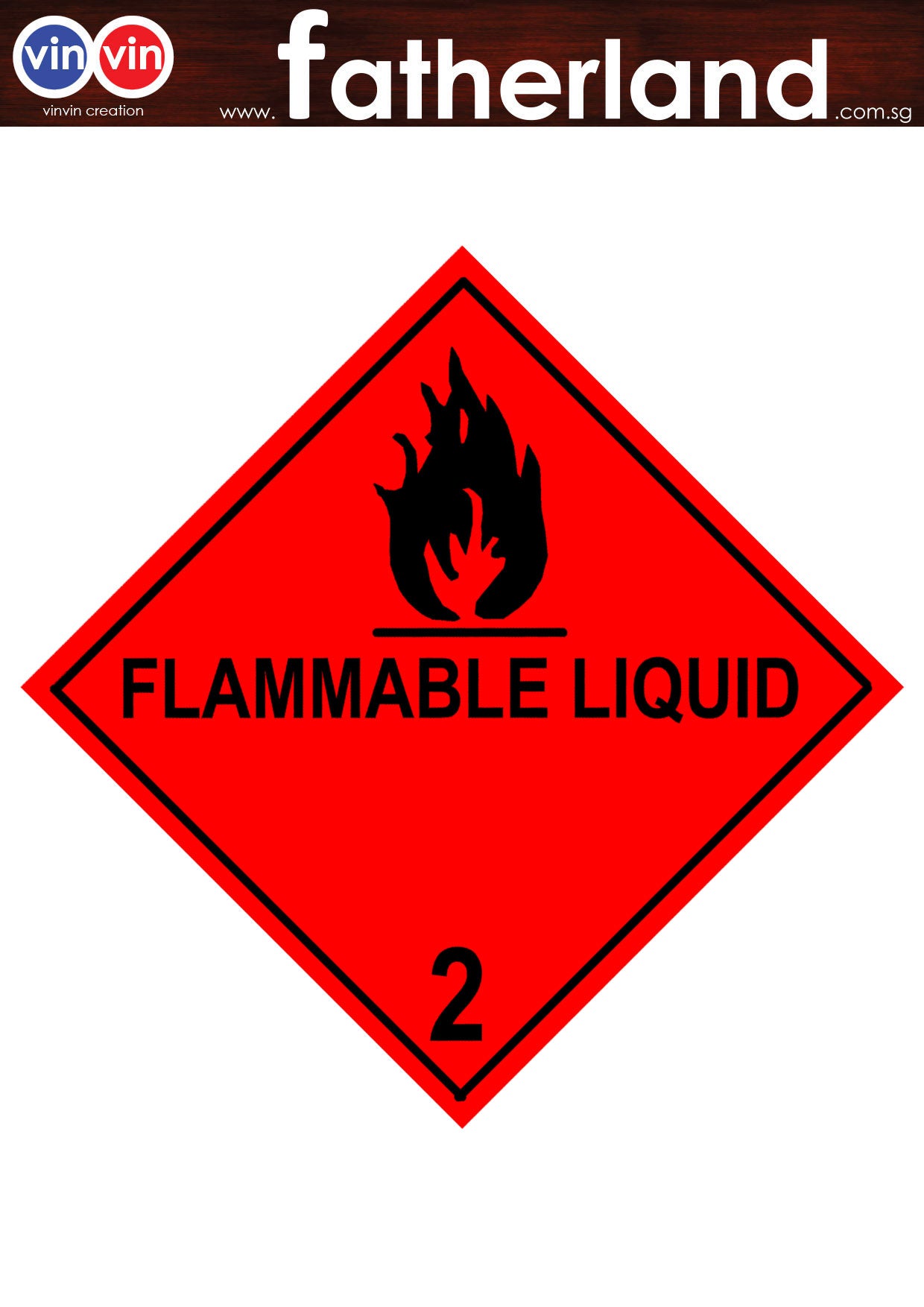 Flammable Gas Warning Diamond / Hazchem Label ( No 2 ) www.fatherland