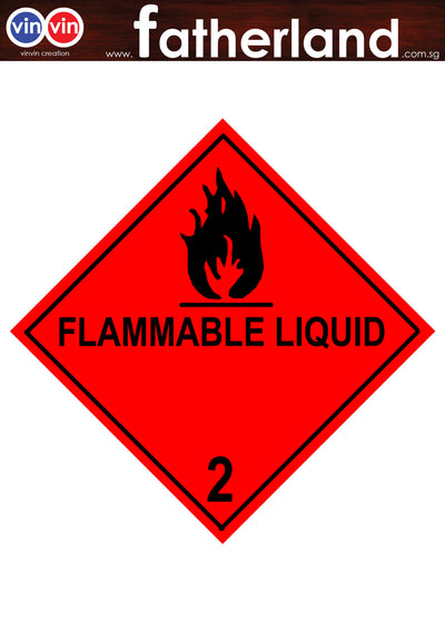 Flammable Gas Warning Diamond / Hazchem Label ( No 2 )