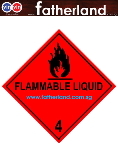 Flammable Gas Warning Diamond / Hazchem Label ( No 4 )