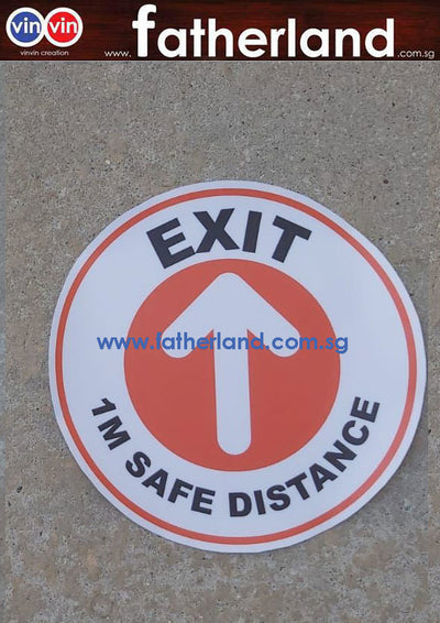 1 meter safe distancing label sticker Round EXIT
