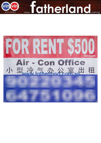 FOR RENT AIR CON OFFICE BANNER WITH EYELET
