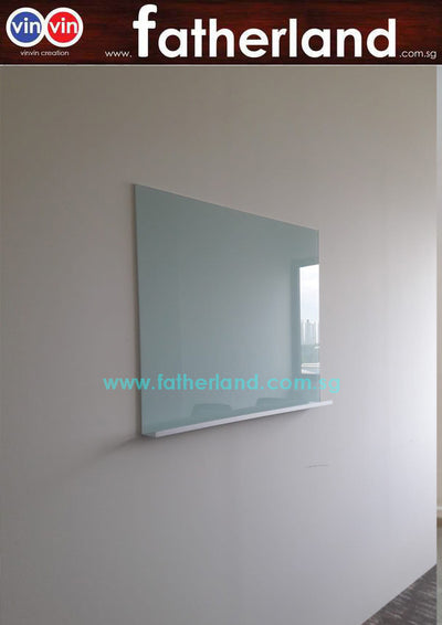 White glassboard c/w NA aluminium marker tray or aluminium bottom