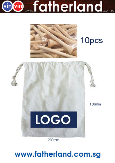 Natural Cotton Canvas Drawstring Bag 135x200mm with Logo Printing
