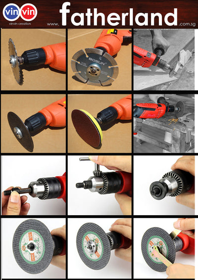 VINVIN MULTI 6MM CUTTING AND GRINDING  HOLDER FOR HAND DRILL
