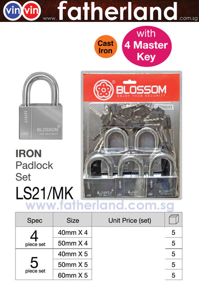 Blossom Iron Padlock Set ( Master key Set )