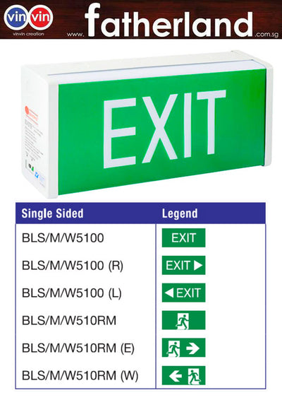 MAXSPID EMERGENCY EXIT LIGHT BOXSTER BLS/M/W5100