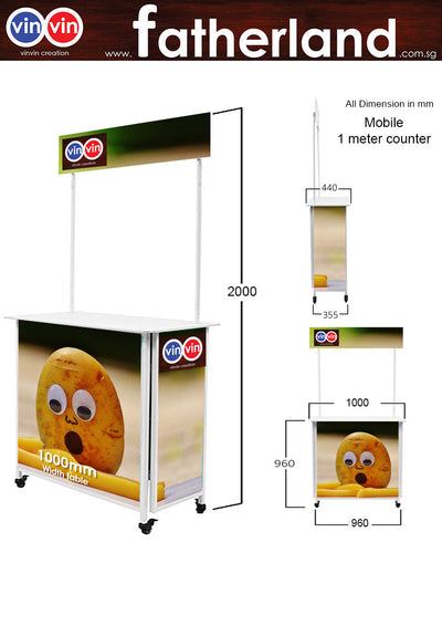 Mobile Promotion Counter  Large 1 Meter Width