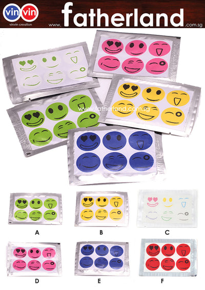 Smiley Mosquito Patch Stickers - 6 in 1 pack.
