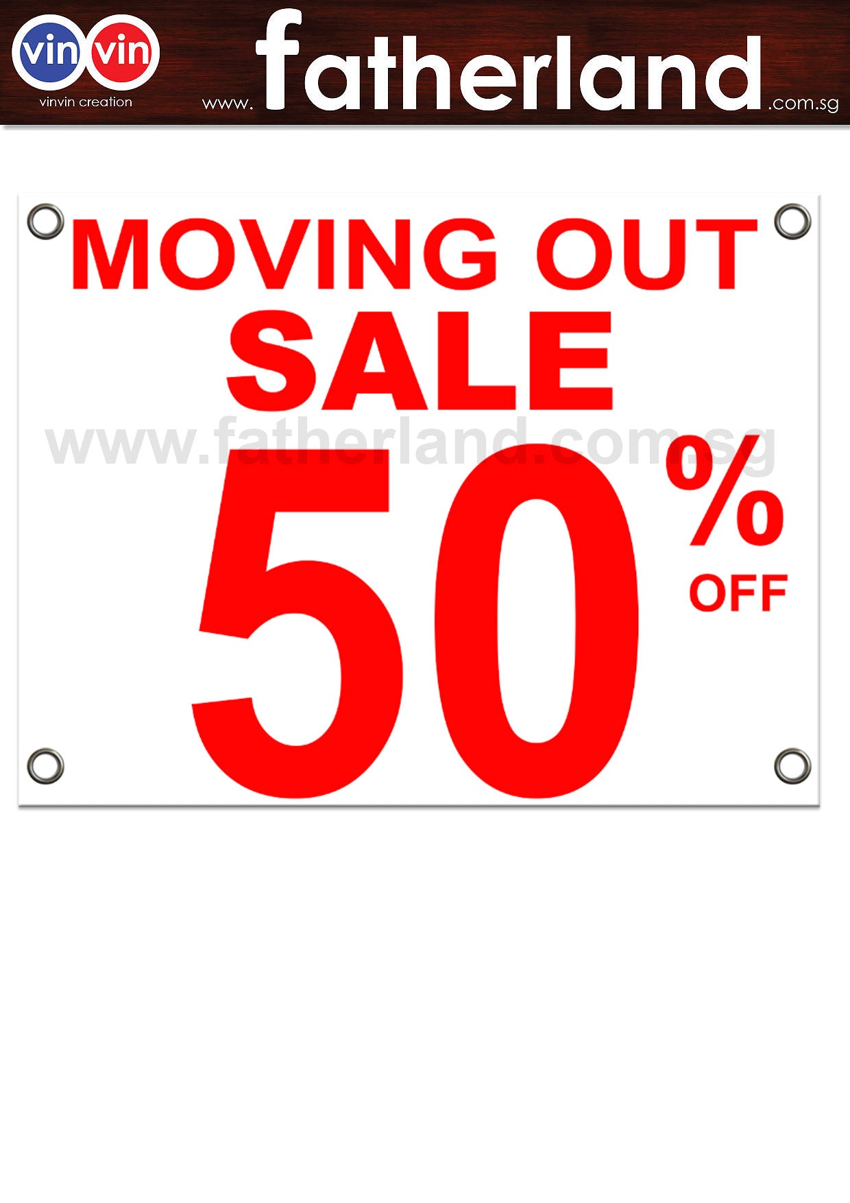 MOVING OUT SALE 50% PVC Canvas with Eyelet - www.fatherland.com.sg