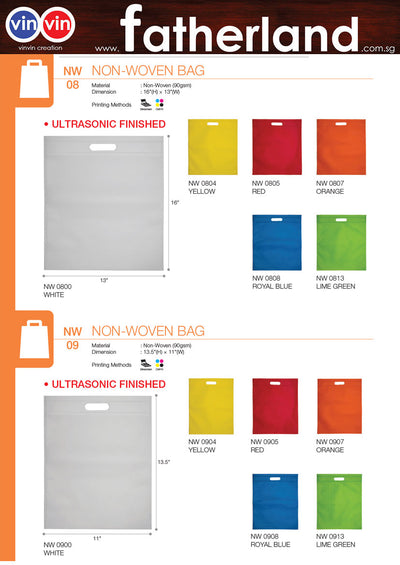Non Woven Bag Flat ( vinvin creation Recycle Bag NW series )