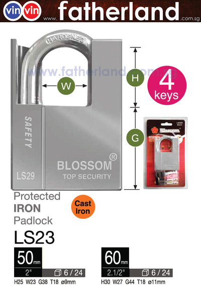 Blossom LS23, Protected Iron Security Padlock