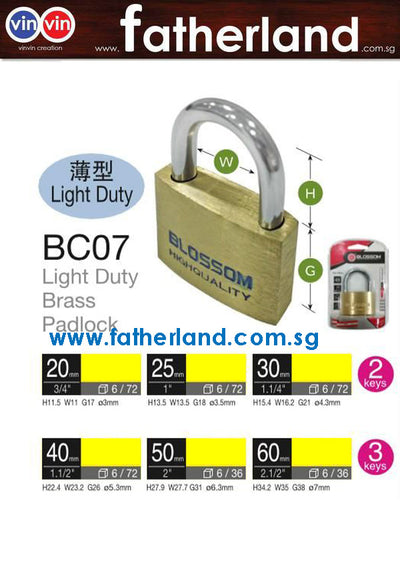 40 mm Blossom  Brass Padlock