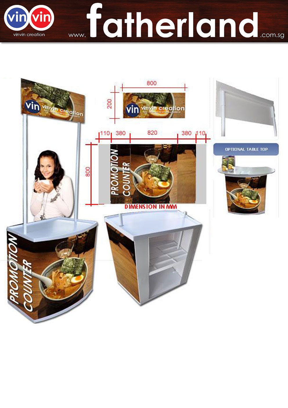 Promotion Counter (PVC) - Small - www.fatherland.com.sg