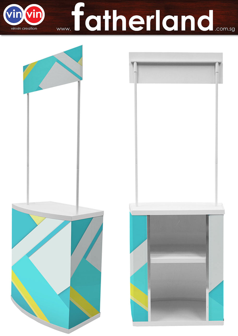 Pvc Counter Display Rounded Promotion Counter (PVC) - Small - www.fatherland.com.sg