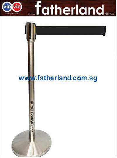 STAINLESS STEEL QUEUE POLE WITH  BLACK BELT ( HG )